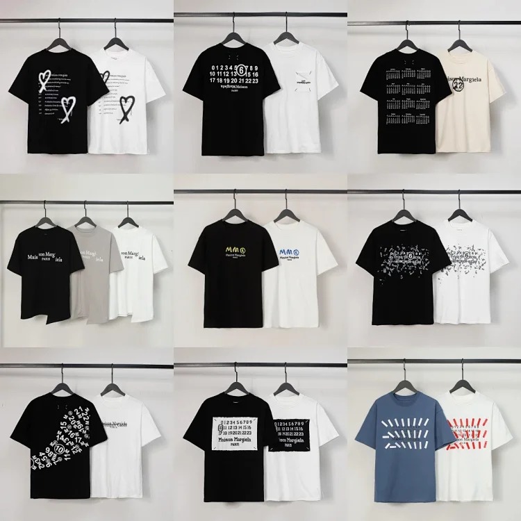 Majia letter embroidery printed short-sleeved T-shirt high street trendy brand for men and women