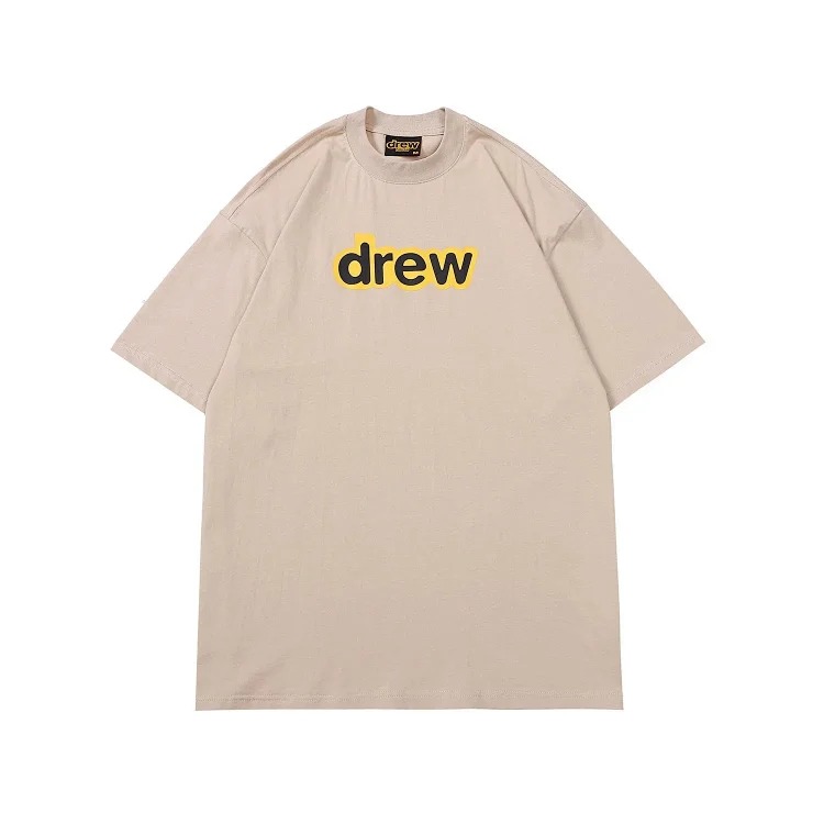DREW HUOSE Summer classic Justin Bieber matching smiley face pattern round neck versatile T-shirt for couples