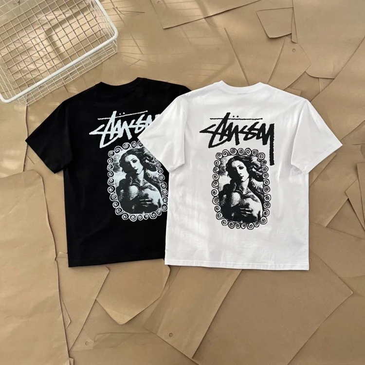 25SS Stussy Character Limited Series Mona Lisa Printed Short-sleeved T-shirt TEE Stussy Originated