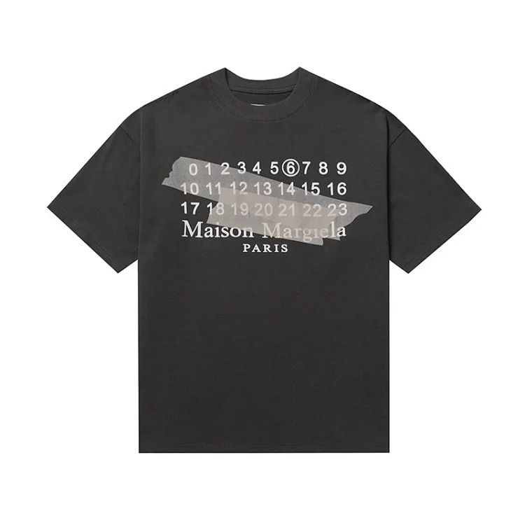 MM6 digital pattern round neck men's and women's trendy short-sleeved T-shirt series