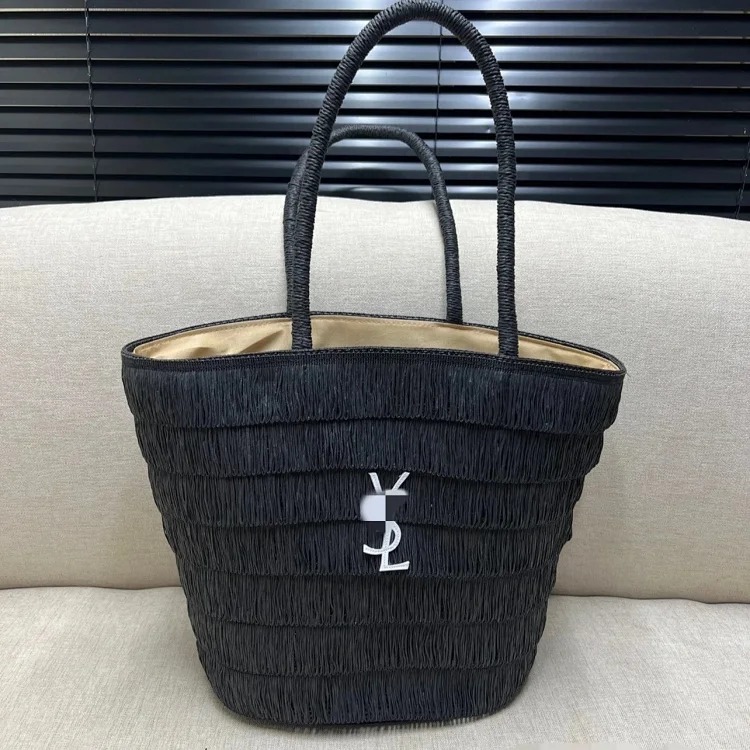 Straw hat straw bag set foldable sun hat outdoor beach bag hat sun hat