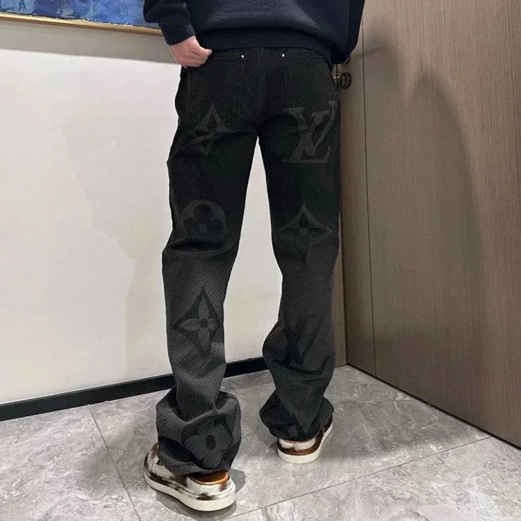 Louis Vuitton 1u24Fw new dark pattern presbyopic logo twill suit jeans