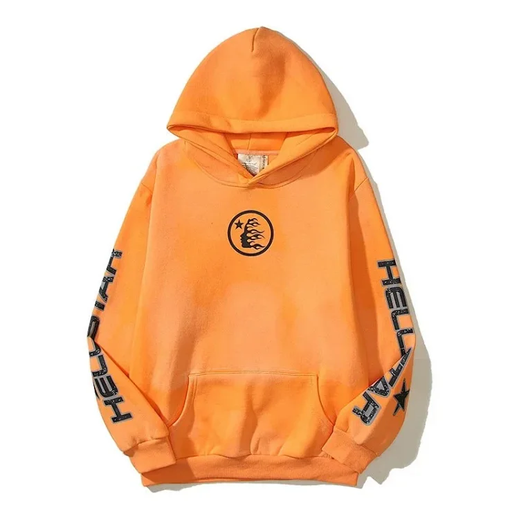 Fear of God Hello Series Fog High Street Washed and Distressed Heavy Worker Head Print Casual Sweatshirt Couple Wear Hoodie