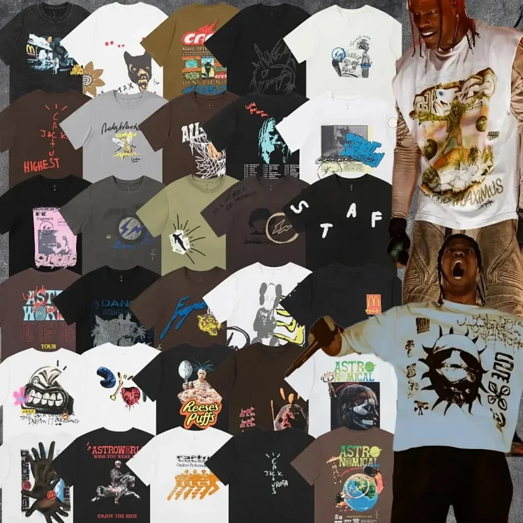 travis scott short-sleeved utopia ts joint utopia limited edition american high street t-shirt