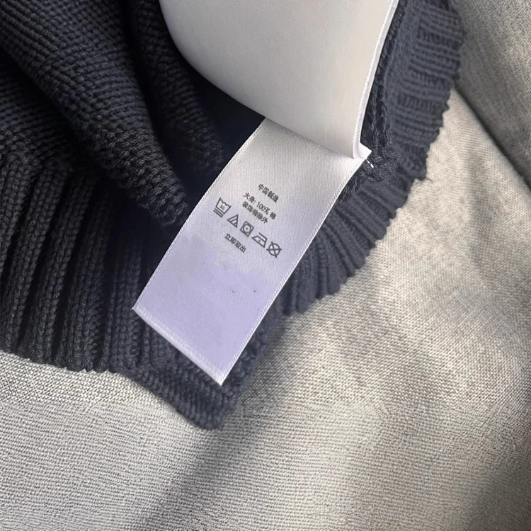 Five-pointed star embroidered striped flag pullover round neck knitted sweater for women for men and women