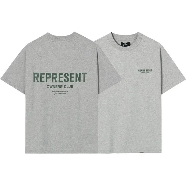 Letter print retro men's and women's couple round neck loose short-sleeved T-shirt