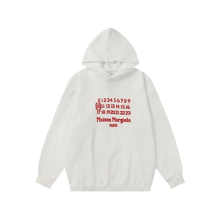 MM6 Autumn and Winter Loose Jacket Casual Hooded Sweatshirt Trendy Print
