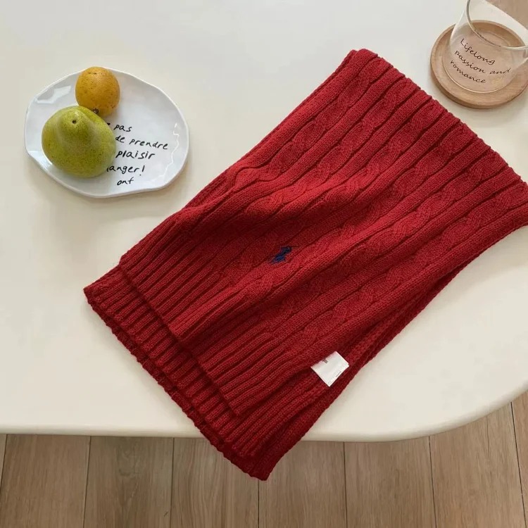 Retro British pure wool scarf embroidered