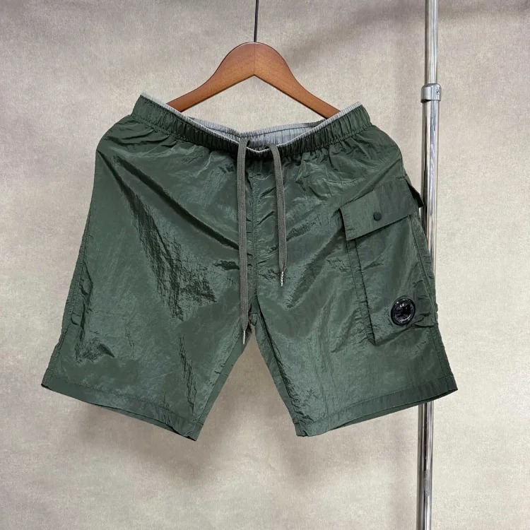 CP cross-border COMPANY sleeves zipper button decoration loose workwear sports short-sleeved shorts suit