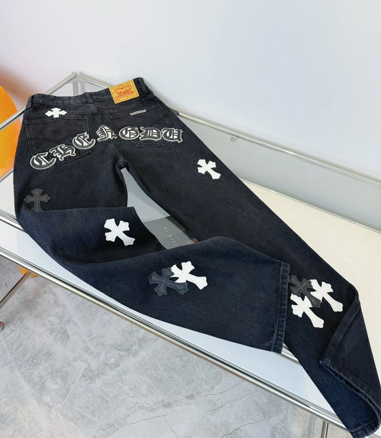 Chrome Hearts High Street American Limited Loose Trendy Brand Washed Pants