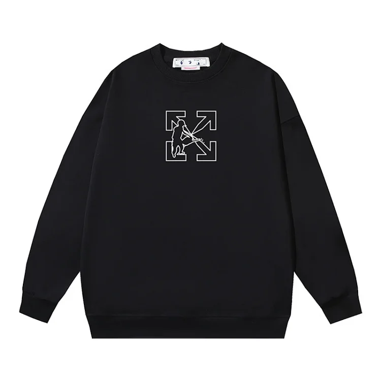 OW arrow oil painting simple printed pullover terry style