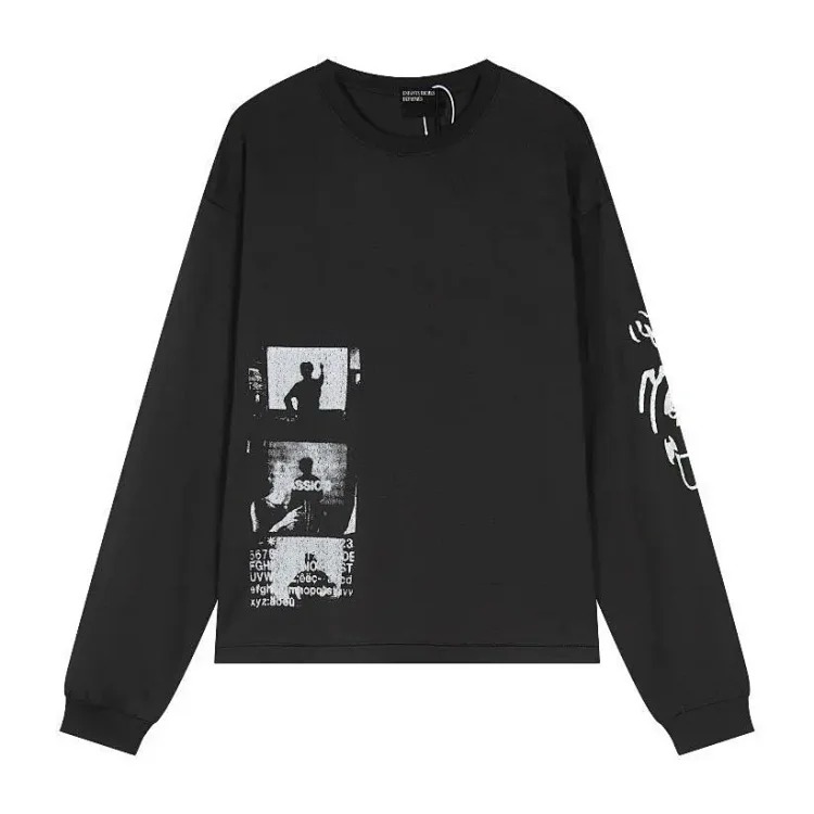 ERD Melancholy Rich Second Generation Washed and Distressed Letter Printed Hooded Sweatshirt