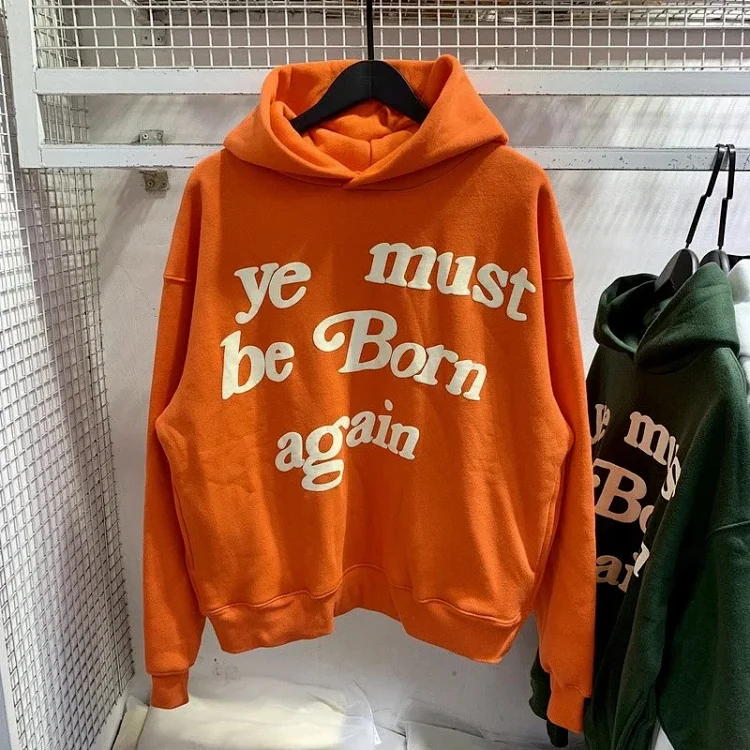 Foam printed sweatshirts for men and women, trendy brand hoodies for couples