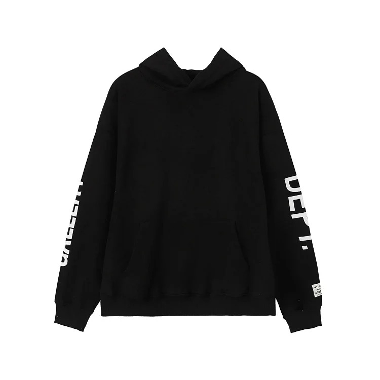 Distressed brain print casual loose hooded sweatshirt for men and women