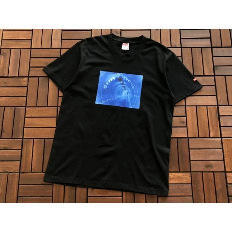 SUP letter print BOX high version short-sleeved T-shirt for men and women