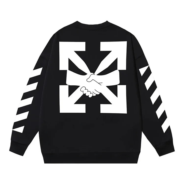 OW arrow oil painting simple printed pullover terry style