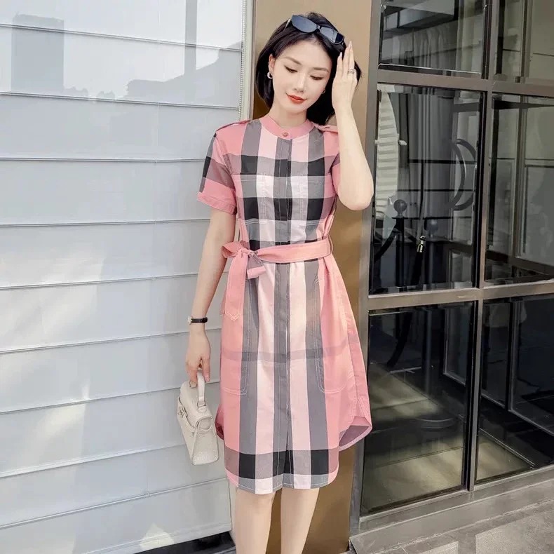 Burberry British Style Casual Mid Length Shirt Skirt with Floral Patterns