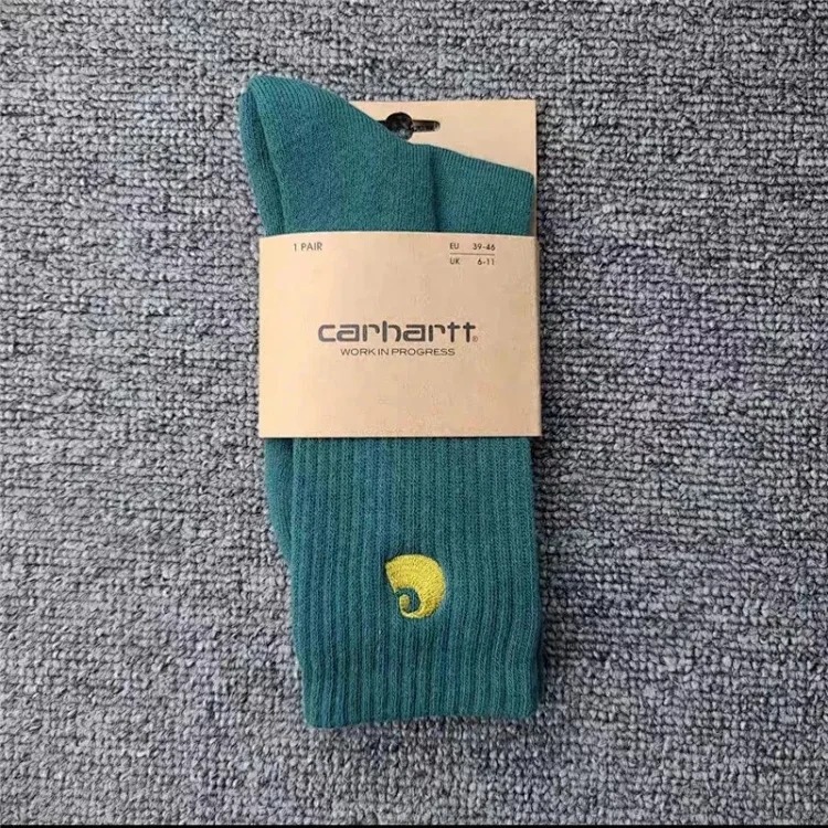 Carhartt Towel Bottom Gold Label Embroidery Simple Workwear Style Skateboard Sports Socks