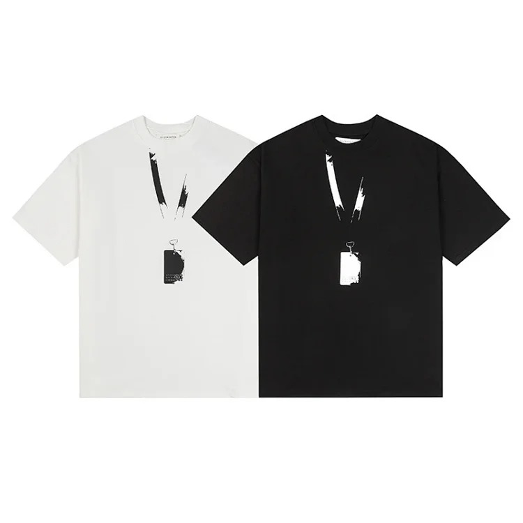 MM6 digital pattern round neck men's and women's trendy short-sleeved T-shirt series