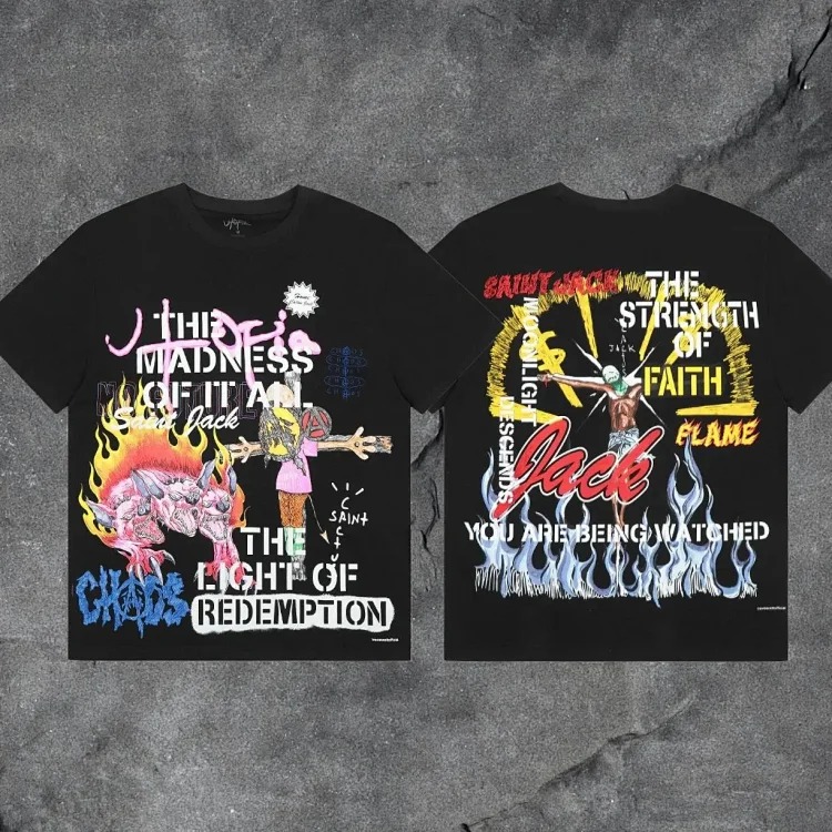 travis scott short-sleeved utopia ts joint utopia limited edition american high street t-shirt