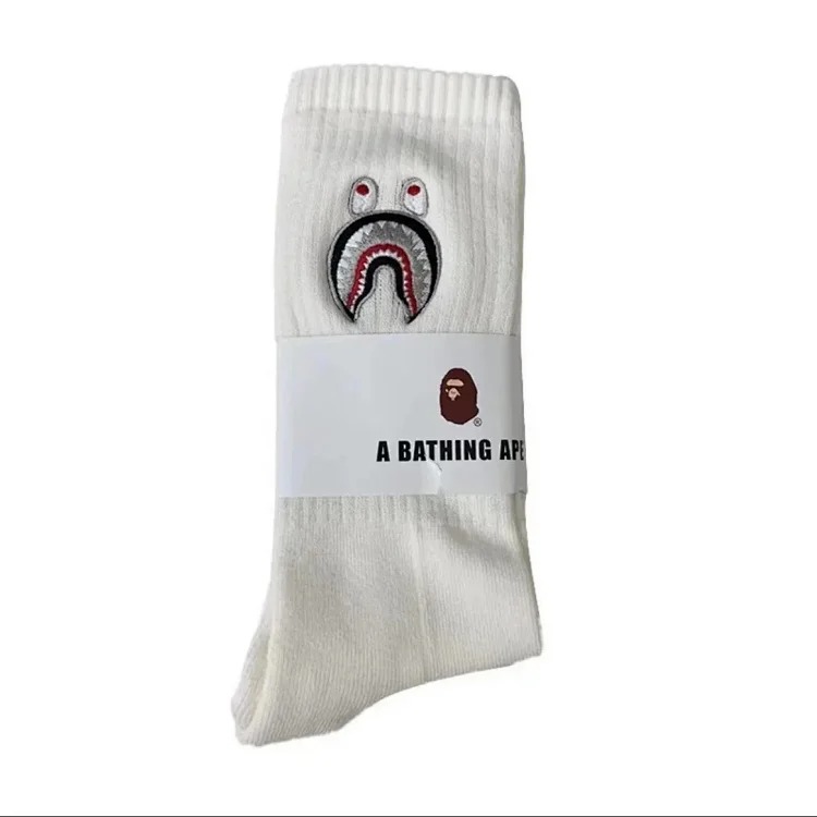 Towel Socks Japanese Trendy Socks High-tube Cotton Socks Sweat-absorbent White Socks Solid Color