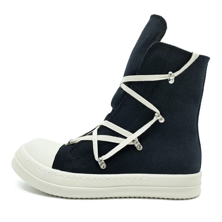 Cloth Shoes, Sneakers, White High-top Men's Five-pointed Star Canvas Shoes, Summer Thick-soled Casual