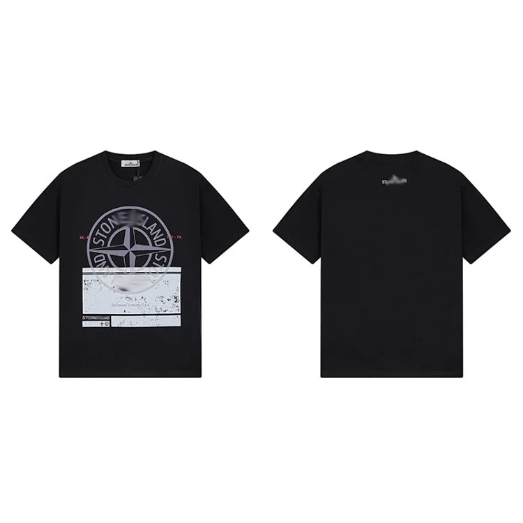 Shitongdao casual short-sleeved T-shirt printed loose round neck same style for men and women