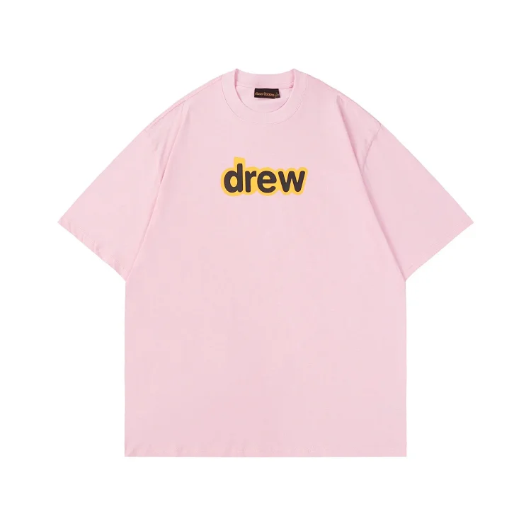 DREW HUOSE Summer classic Justin Bieber matching smiley face pattern round neck versatile T-shirt for couples