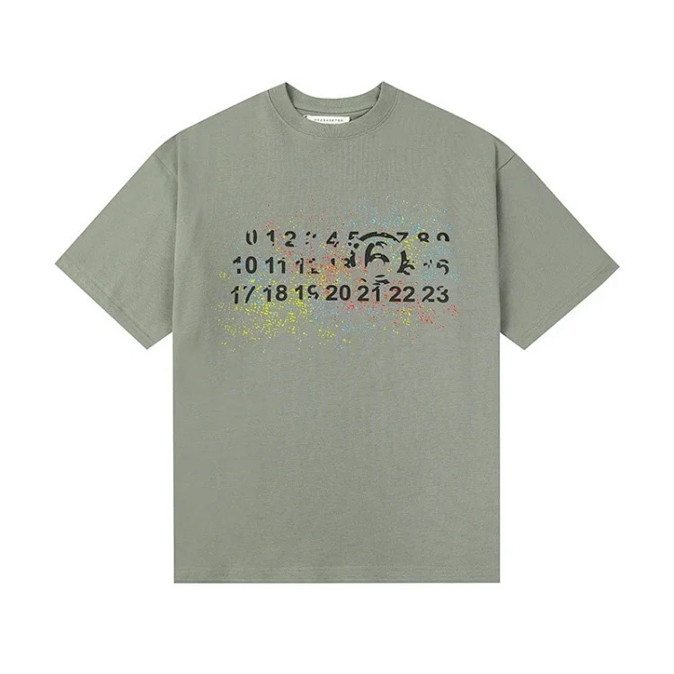 Majia letter embroidery printed short-sleeved T-shirt high street trendy brand for men and women
