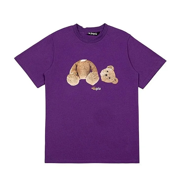 PA palm letter print round neck short-sleeved loose T-shirt