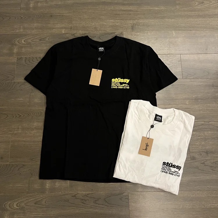 26SS STUSSY 1980 Series Letter Logo Foam Printed Round Neck Short-sleeved T-shirt TEE