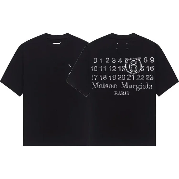 Summer loose letters MM6 embroidered label printing same style for men and women couples