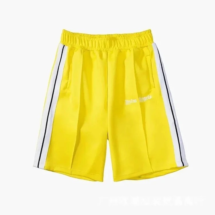Casual side striped shorts elastic waist men's and women's sports quarter pants