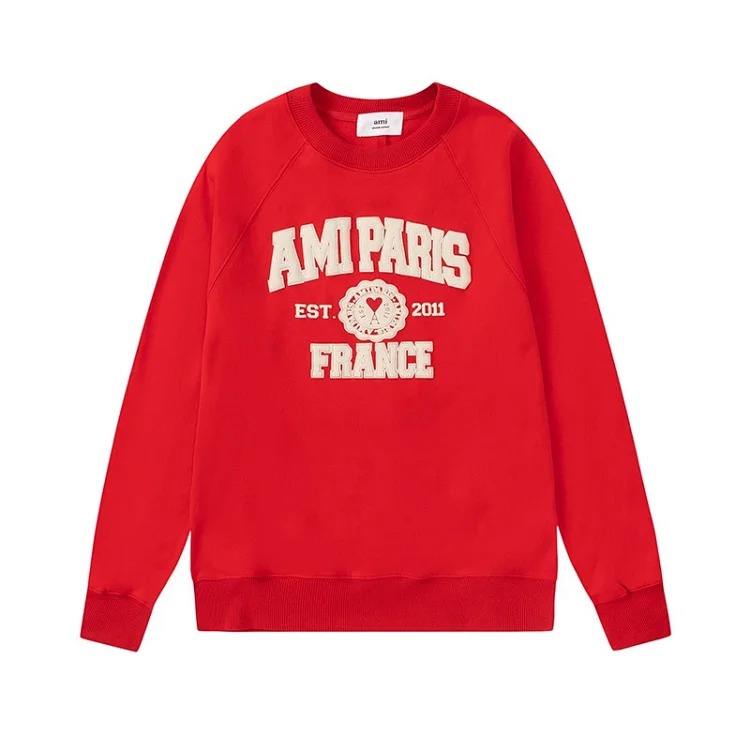Letter love foam printed hooded sweatshirt for men and women round neck pullover sweatshirt