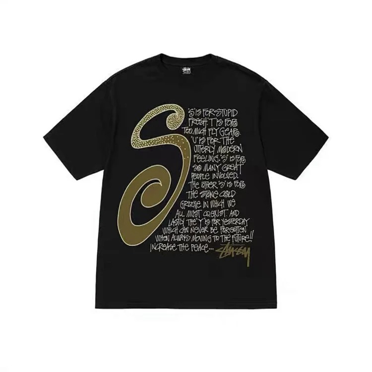 STUSSY Big S Pattern Fragrance Pattern Round Neck Printed Short-sleeved STUSSY Originated From T-Shirt