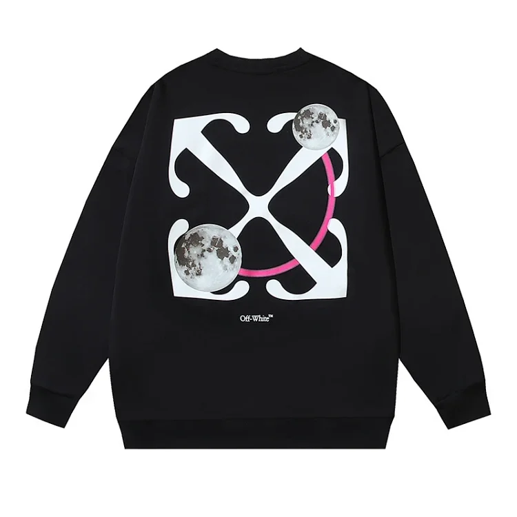 OW arrow oil painting simple printed pullover terry style