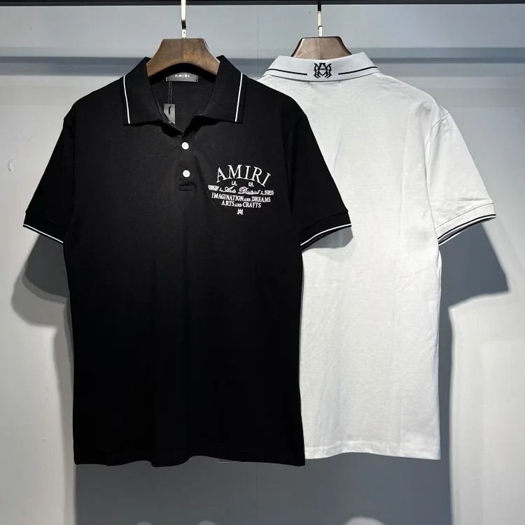 Printed Street Loose Polo Shirt Women's Short Sleeve Men's T-Shirt Rice