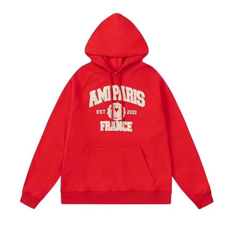 Letter love foam printed hooded sweatshirt for men and women round neck pullover sweatshirt