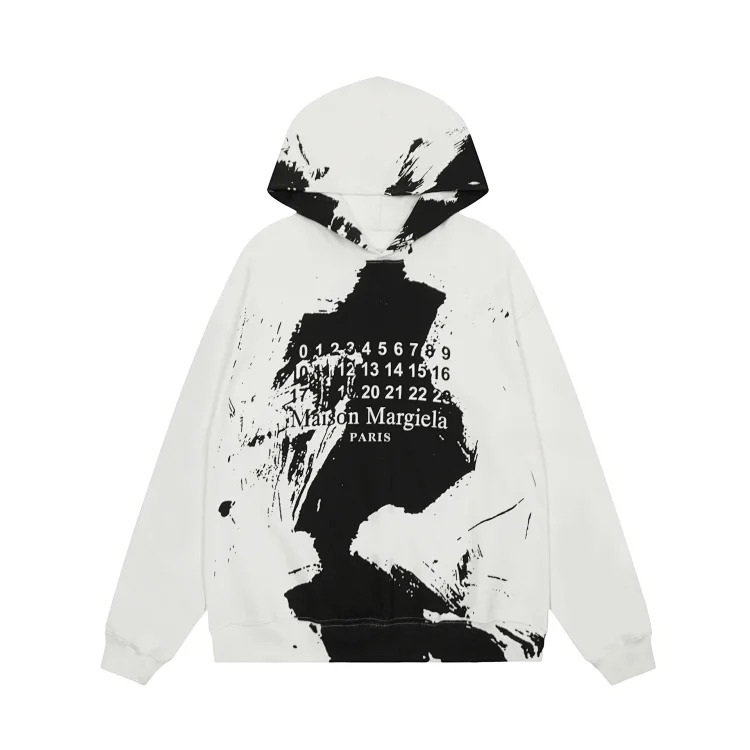 MM6 Autumn and Winter Loose Jacket Casual Hooded Sweatshirt Trendy Print
