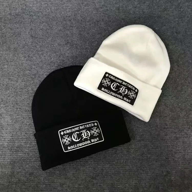 Knitted hats Sanskrit printed woolen hats for men and women embroidered hats