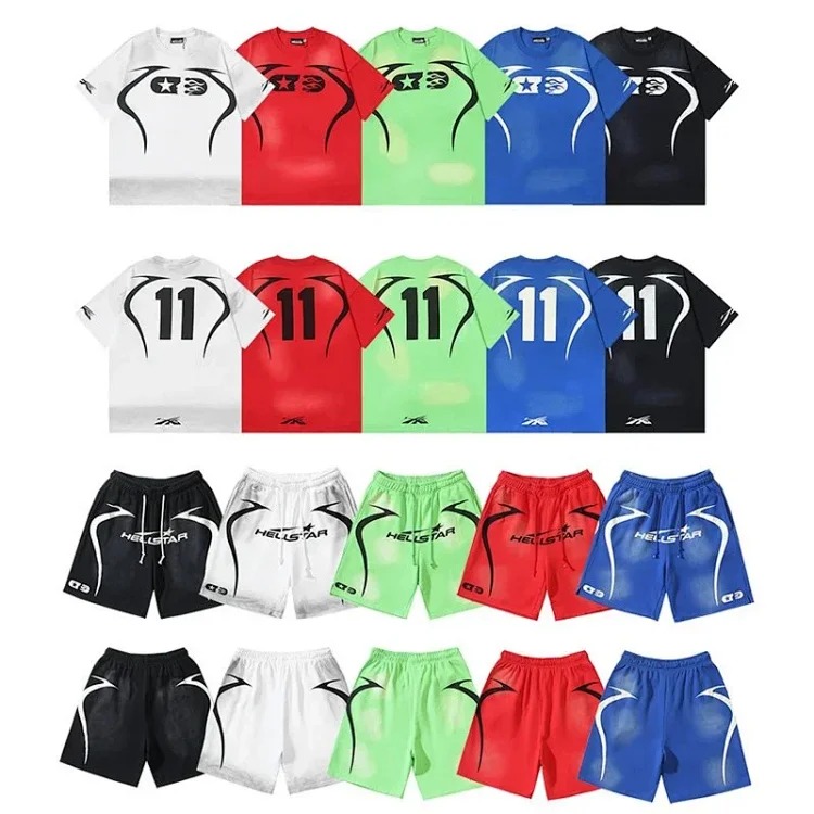 Printed casual loose couple short-sleeved shorts set