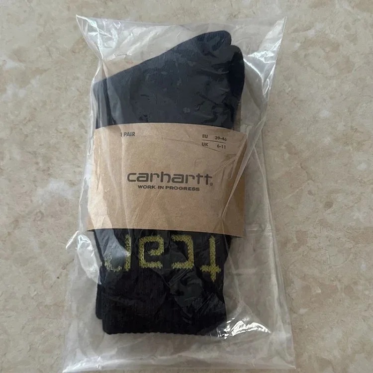 Carhartt Towel Bottom Gold Label Embroidery Simple Workwear Style Skateboard Sports Socks
