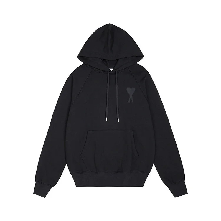 Sweatshirt autumn and winter new long-sleeved hooded unisex small love flat embroidered hoodie