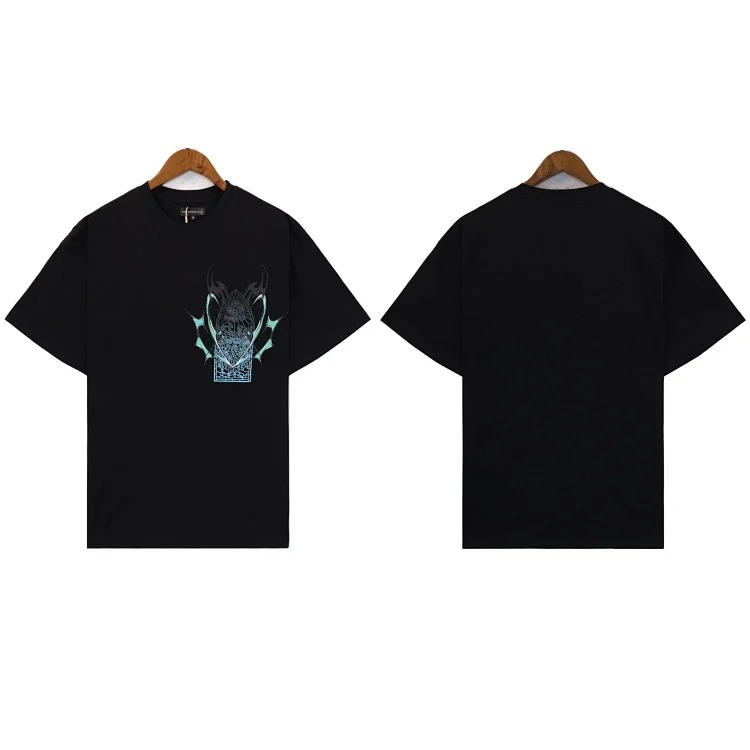 Washed printed loose men's short-sleeved t-shirt American top