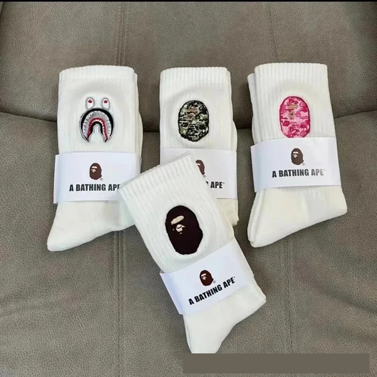 Towel Socks Japanese Trendy Socks High-tube Cotton Socks Sweat-absorbent White Socks Solid Color