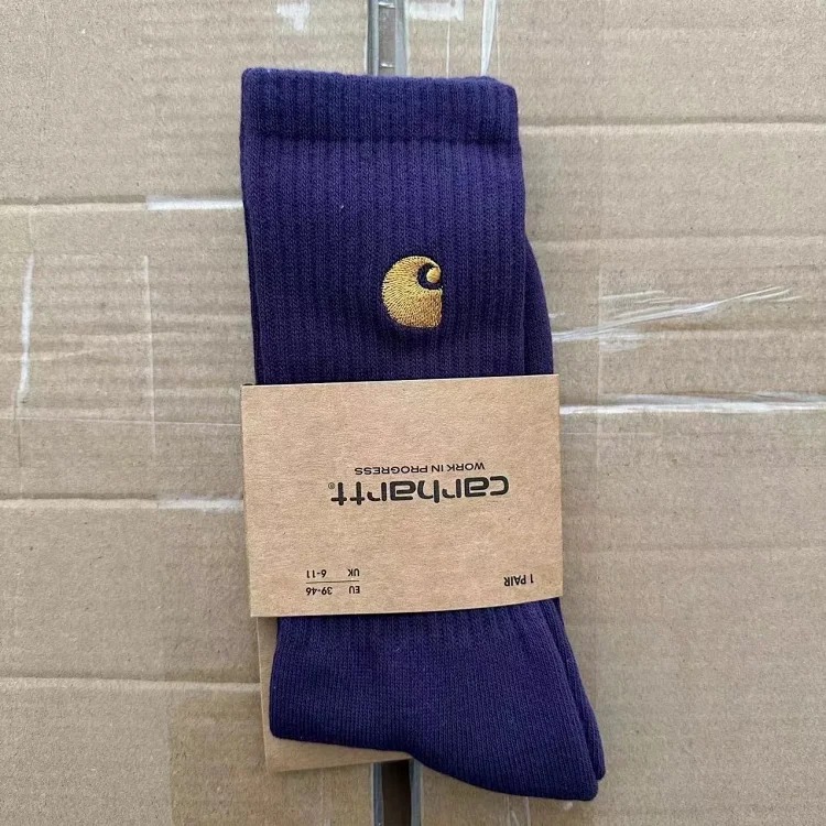 Carhartt Towel Bottom Gold Label Embroidery Simple Workwear Style Skateboard Sports Socks