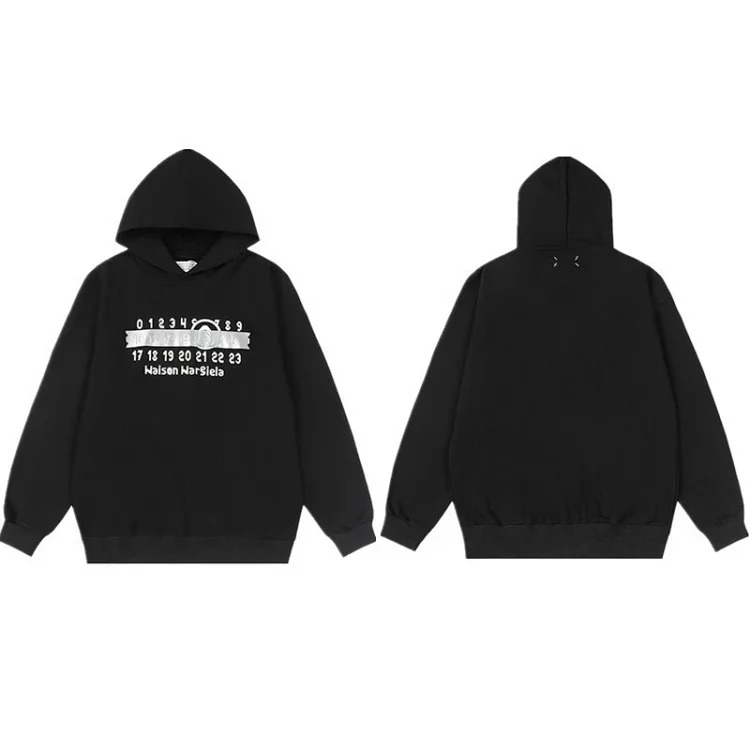 MM6 Autumn and Winter Loose Jacket Casual Hooded Sweatshirt Trendy Print