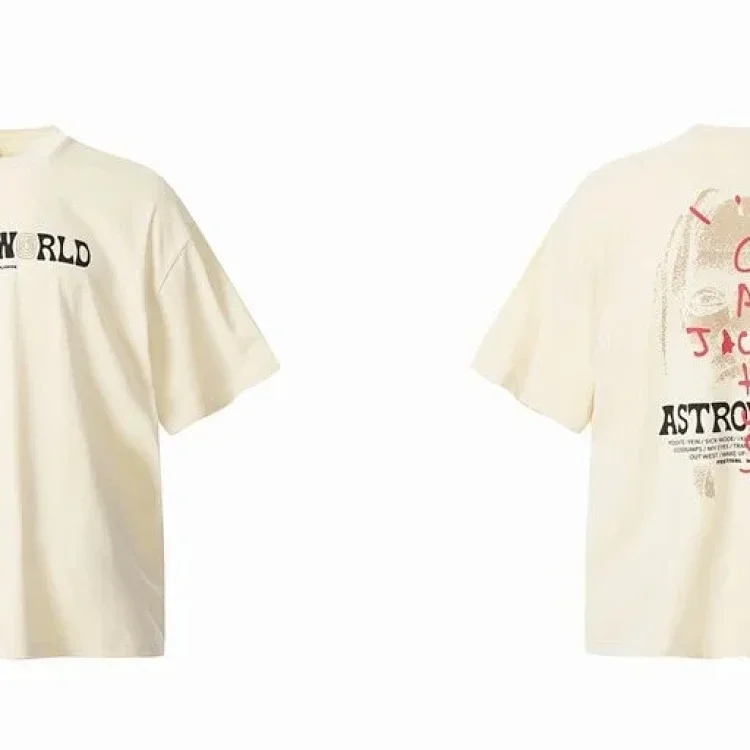 Travis Scott ts Cactus Jack shirt Fujiwara Hiroshi lightning joint TS men's and women's short-sleeved T-shirt