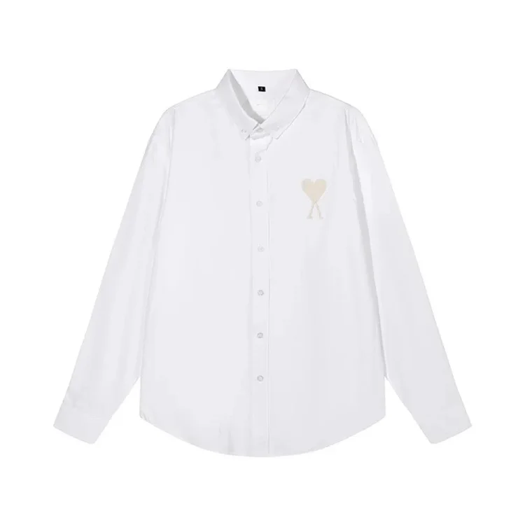 Love embroidered cotton shirt for men and women