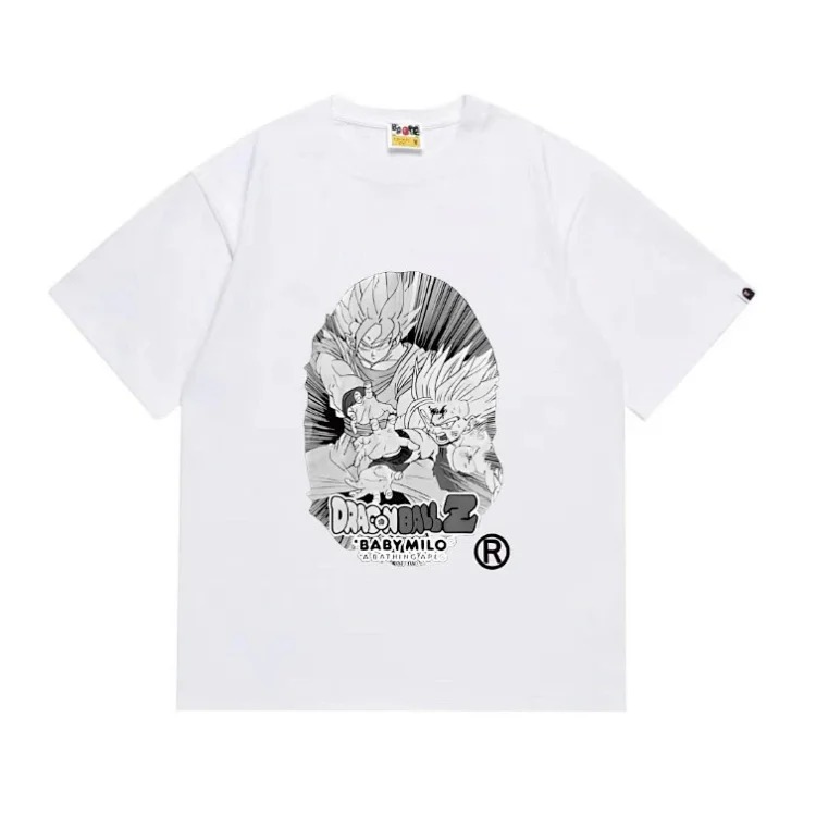 Ape head little monkey camouflage men's and women's short-sleeved round neck T-shirt for men